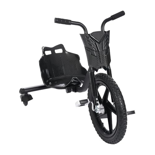 Drift Trike Carbon Fiber Black Lightning Drift Dreirad Pedal Drift Trike Drift Kart Verstellbares Design Rutschfeste Gummigriffe Pedal Go Kart Drift Scooter 3 Räder Fahrrad für Kinder im Alter von 6 u von innytund