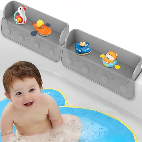 Badewannen-Spritzschutz für Kinder, 91,4 cm, Spritzschutz für die Badewanne, Spielregal-Bereich – 16 Saugnäpfe zur Befestigung an der Badewanne, Spritzschutz für Kleinkinder, Baby, hochwertiges von insefocc