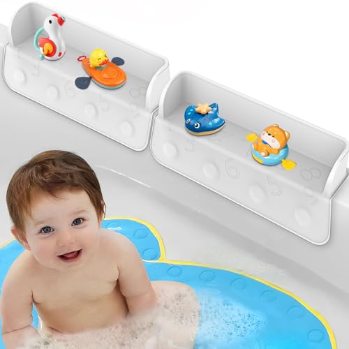 Badewannen-Spritzschutz für Kinder, 91,4 cm, Spritzschutz für die Badewanne, Spielregal-Bereich – 16 Saugnäpfe zur Befestigung an der Badewanne, Spritzschutz für Kleinkinder, Baby, hochwertiges von insefocc