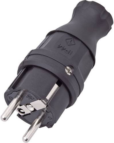 InterBär 9003-004.01 Schutzkontaktstecker Gummi 230V Schwarz IP44 von interBär