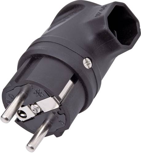 InterBär 9004-004.01 Schutzkontakt-Winkelstecker Gummi 230V Schwarz IP44 von interBär