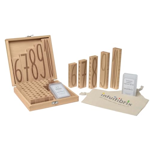 intuitibrix Zahlenbausteine Super-Sparpaket – Basisset und Verdopplungsset - Mathe Spielzeug, Kinder Lernspielzeug ab 4 Jahren - Zahlen und Rechnen Lernen - Holz Rechenbausteine von intuitibrix