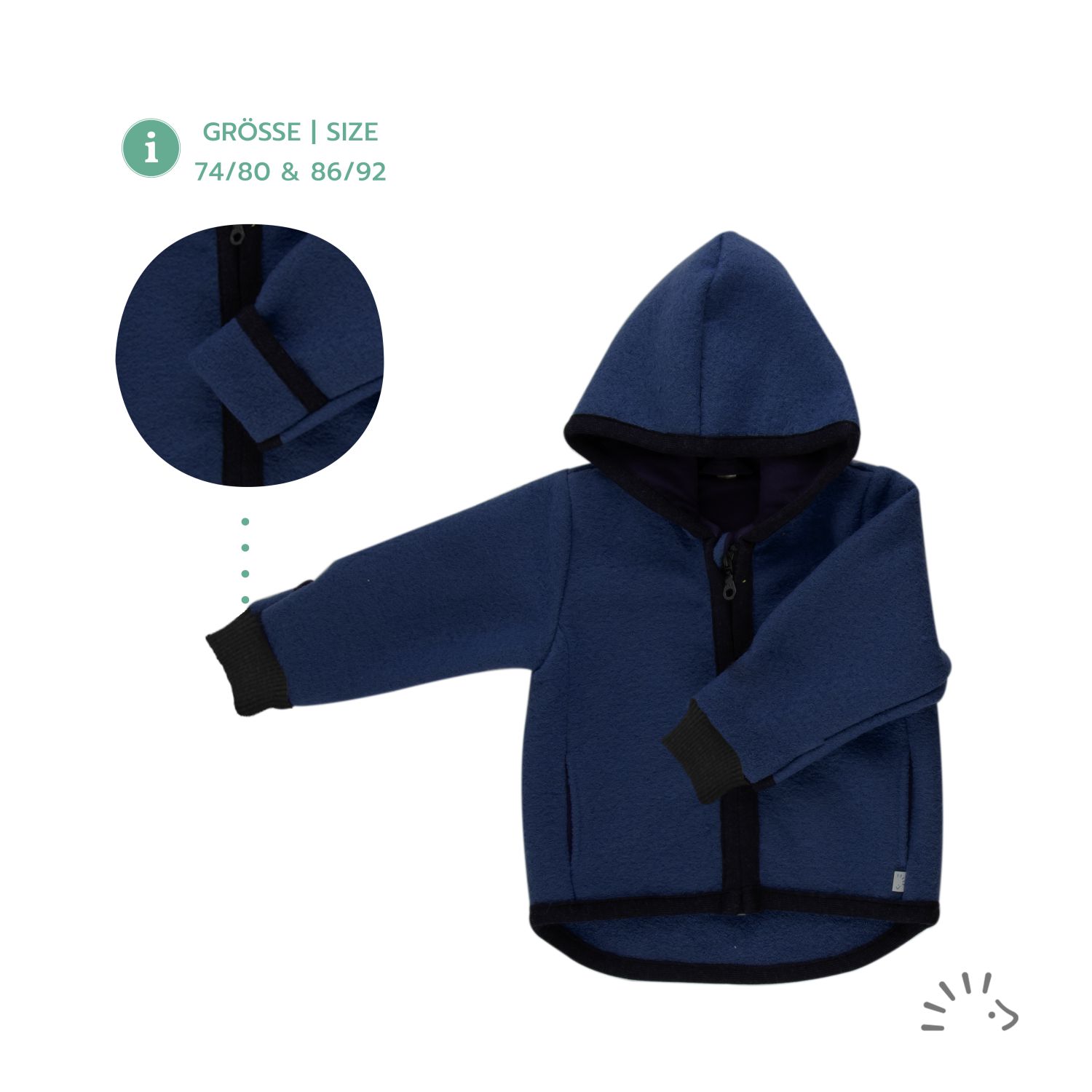 Iobio Jacke aus Wollwalk - Style Milo - Dunkelblau 98 / 104 Iobio Jacke aus Wollwalk - Style Milo - Dunkelblau 98 / 104 von iobio