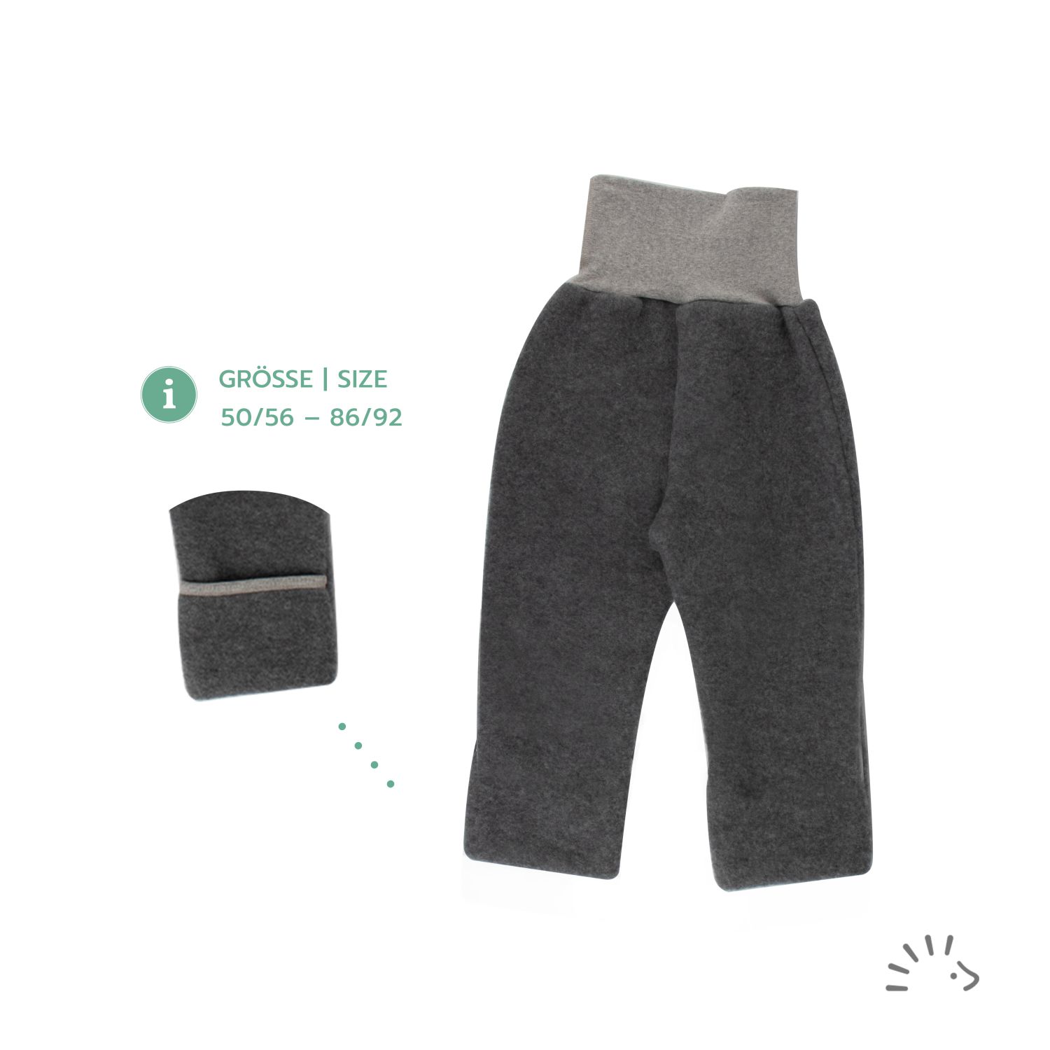 iobio Hose aus Wollfleece - 50 / 56 Anthrazit iobio Hose aus Wollfleece - 50 / 56 Anthrazit von iobio