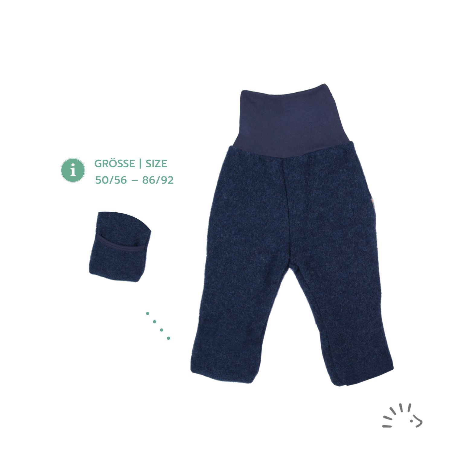 iobio Hose aus Wollfleece - 50 / 56 Dunkelblau iobio Hose aus Wollfleece - 50 / 56 Dunkelblau von iobio