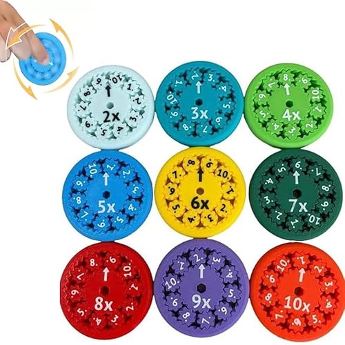 Neue Mathe-Fidget-Spinner, Mathe-Fakten-Fidget-Spinner, Multiplikations- Und Divisions-Fidget-Spinner-Spielzeug For Kinder, Fidget-Lernspiel (Multiplizieren Und Dividieren, 9-tlg.)(Total 18pcs) von iohaosf