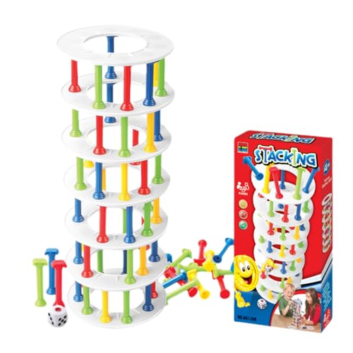 iount Balance-Spielzeug des Turms, interaktives Turm, 13,78 Zoll (33,78 cm) | Stapelblock-Spiel aus ABS | Lernspielzeug für Entwicklung, Team-Bu Aktivität von iount