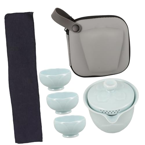 iplusmile 1 Satz Reise-Tee-Set Keramik Teeset Tragbares Teeset Praktisches Teeset Elegantes Teeset Teetasse Set zum Aufbrühen von chinesischem Tee Geschirrset aus Keramik Porzellan von iplusmile