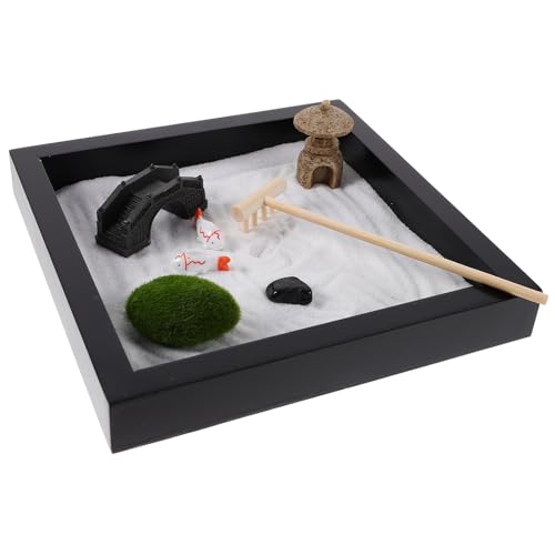 iplusmile 1Satz Zen Garten für Tischdekoration Japanischer Sandkasten mit Zubehör für Kreative DIY Gestaltung Ornament für Zuhause und Büro Entspannende iplusmile 1Satz Zen Garten für Tischdekoration Japanischer Sandkasten mit Zubehör für Kreative DIY Gestaltung Ornament für Zuhause und Büro Entspannende von iplusmile