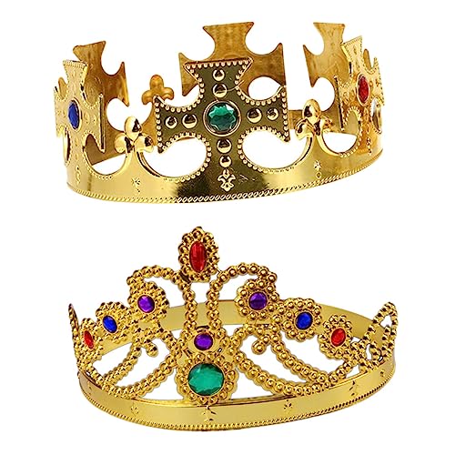 iplusmile 2 Stück Kronen Teilig Goldene Party Kronen mit Schmucksteinen Königliche Cosplay Kopfbedeckung für Halloween Geburtstagsfeier Karneval Stabil und Komfortabel Festliche Accessoires iplusmile 2 Stück Kronen Teilig Goldene Party Kronen mit Schmucksteinen Königliche Cosplay Kopfbedeckung für Halloween Geburtstagsfeier Karneval Stabil und Komfortabel Festliche Accessoires von iplusmile