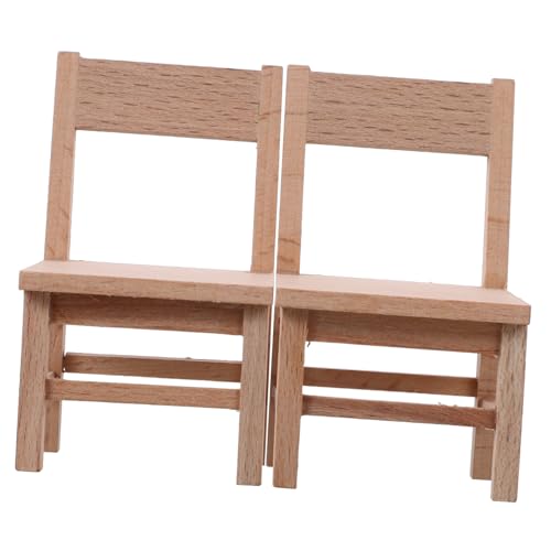 iplusmile 2 Stück Miniatur Holzstuhl Modell Verschleißfeste Puppenhaus Möbel Naturholz Mini Stühle für Puppenhaus Wohnzimmer DIY Miniatur Szene und Dekoration iplusmile 2 Stück Miniatur Holzstuhl Modell Verschleißfeste Puppenhaus Möbel Naturholz Mini Stühle für Puppenhaus Wohnzimmer DIY Miniatur Szene und Dekoration von iplusmile