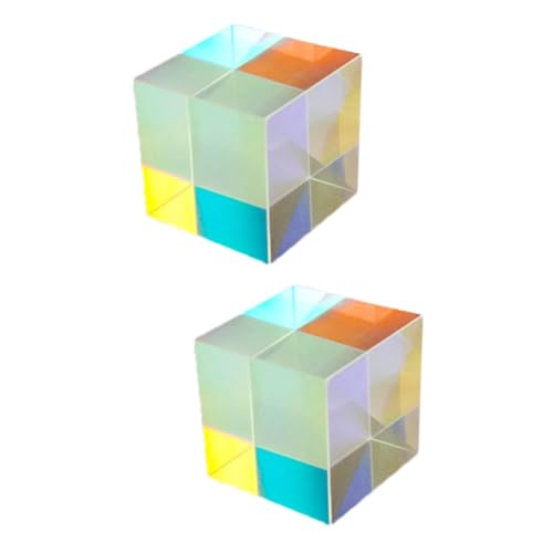 iplusmile 2St Glaswürfel prism dekoring decor Dispersionswürfel dichroitischer x-Würfel Physik lehrt Dekorationskunst Würfel aus Wolfram optischer Würfel RGB-Würfel von iplusmile