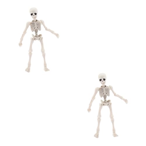 iplusmile 2st Skelett Mann Modell Halloween-skelettfiguren Halloween-requisiten Miniaturen Kostüm Skelette Halloween-skelettknochen Tot Körper Skeletthand Menschlich Animatronik Plastik Weiß von iplusmile