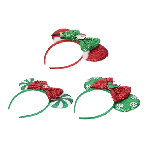 iplusmile 3 Stück Teiliges Leuchtendes Weihnachts Cosplay Haarreif mit Santa Claus Schneemann und Rentier Handgenähtes Schleifen Stirnband für Erwachsene und Festliches Party und iplusmile 3 Stück Teiliges Leuchtendes Weihnachts Cosplay Haarreif mit Santa Claus Schneemann und Rentier Handgenähtes Schleifen Stirnband für Erwachsene und Festliches Party und von iplusmile