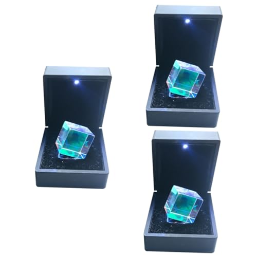 iplusmile 3St Glaswürfel present box Prismenwürfel optisches Prisma dichroitischer Würfel Lichtwürfel Geschenkbox Elementwürfel leichtes Prisma RGB-Würfel optischer Würfel Dispersionsprisma von iplusmile