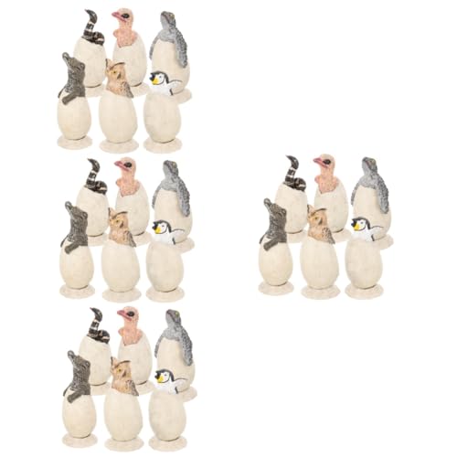 iplusmile 4 Sätze Brutei-modell Tier-eier- Für Pinguin-ei- Tierspielzeug Dinosaurier-modellspielzeug Tiermodell Schlüpfende Tiere Kleinkindspielzeug Harz 6 Stück * 4 von iplusmile