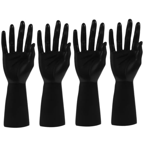 iplusmile 4 Stück Handmodell-requisiten Handschaufensterpuppe Für Ringpräsentation Handschaufensterpuppe Zur Schmuckpräsentation Ausstellungsständer Für Handmodelle Plastik Black von iplusmile