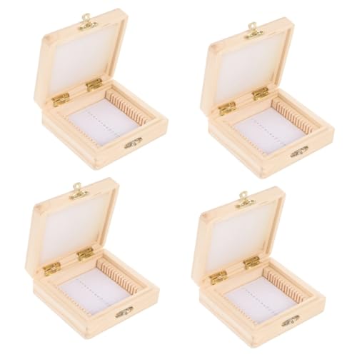 iplusmile 4 Stück Slice-Box pädiprotect schutzzelt microscopes Holz-Slide- the prot Lagerkorb Regal Lagerung Labor-Objektträger-Organizer Dia-Aufbewahrungsorganisator Papier von iplusmile