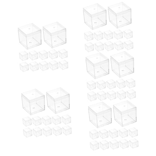 iplusmile 5 Sätze Transparente Kunststoffbox Lagercontainer Schmuckschachtel Klein Aufbewahrungs Boxen Org Vitrinen Für Mineralproben Quadratische Vitrine P.s 12 Stück * 5 von iplusmile