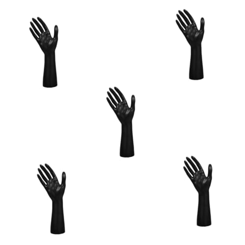 iplusmile 5St Handmodell-Requisiten Schmuckständer Handmodell schwarz Schmuckdisplay Hand Mannequin für Schmuck Hand Modell Hände halten Halskette Ringhalter für Männer Keramikhand PVC Black von iplusmile