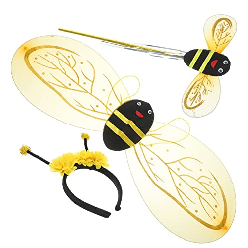 iplusmile Bienenflügel Kostüm mit Haarreif und Stab Niedliches Bienenförmiges Verkleidungsset für Mädchen Farbenfrohes Cosplay Zubehör für Kinderfeste iplusmile Bienenflügel Kostüm mit Haarreif und Stab Niedliches Bienenförmiges Verkleidungsset für Mädchen Farbenfrohes Cosplay Zubehör für Kinderfeste von iplusmile