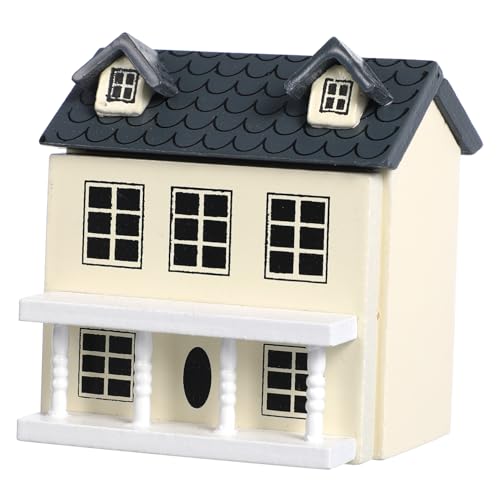 iplusmile Maßstab Handbemalte Kleine Holzvilla mit Blauem Wand und Grauem Dekoratives Mikrohaus für DIY Landschaftsdeko und Kinderzimmerkunst iplusmile Maßstab Handbemalte Kleine Holzvilla mit Blauem Wand und Grauem Dekoratives Mikrohaus für DIY Landschaftsdeko und Kinderzimmerkunst von iplusmile
