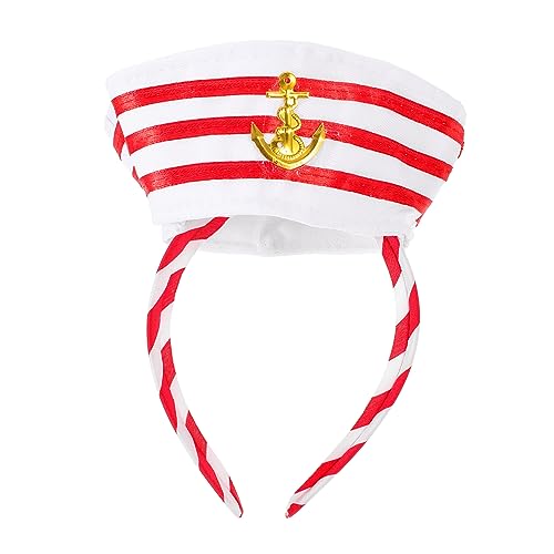 iplusmile Matrosenhut Haarreif Rot Stil Nautical Captain Stirnband Party Cosplay Kostüm Zubehör für Erwachsene Yacht Karneval Karneval Feier iplusmile Matrosenhut Haarreif Rot Stil Nautical Captain Stirnband Party Cosplay Kostüm Zubehör für Erwachsene Yacht Karneval Karneval Feier von iplusmile