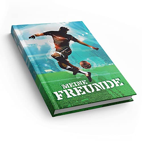itenga Freundebuch Fußball Meine Freunde DIN A5 88 Seiten für Jungen zum Ausfüllen für Schule Schüler Freunde von itenga