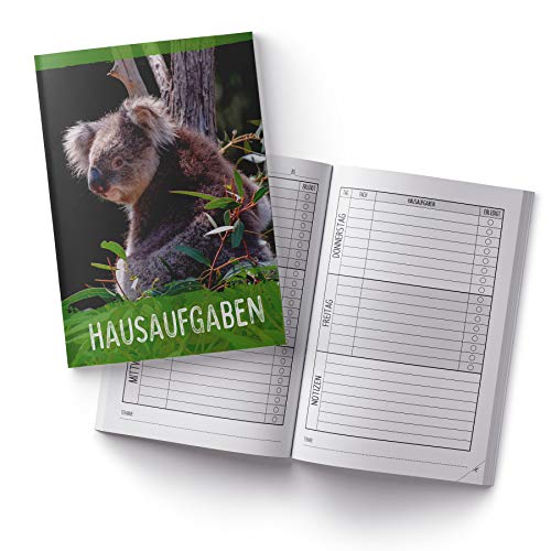 itenga Hausaufgabenheft Koala DIN A5 96 Seiten Schulbedarf Meine Hausaufgaben für Grundschule Gemeinschaftsschule Realschule Gymnasium von itenga