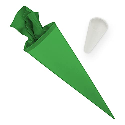 itenga Set Bastelschultüte rund 70 cm inkl. Spitzenschutz - Schultüte Zuckertüte Rohling 1. Schuljahr (Grün) von itenga