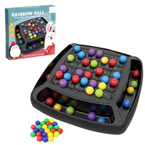 Intellektuelles Schachbrett, Intellektuelles Schachbrett Mit Duals-, Tragbares Schachbrett Mit Regenbogenball, Lustiges Tisch-Strategiebrett Für Kinder Und Erwachsene von itrimaka