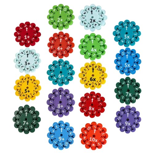 Mathe-Fidgets-Spinner Für Kinder, Mathe-Fakten-Fidgets-Spinner, Mehrfarbiges, Blumenförmiges Mathe-Fidgets-Spinner-Spielzeug, Additions-Subtraktions-Multiplikations- Und Divisions-Sensorspielzeug von itrimaka