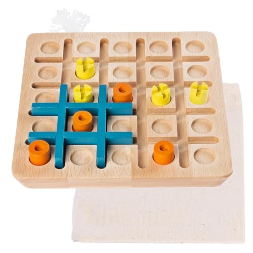 Tic-TACS Toes-Spiel, Tics TACS Toes-Brettspiele, Tics TACS Toes-Tischspiel aus Holz, interaktives Lernpuzzlespielzeug für und Mädchen von itrimaka