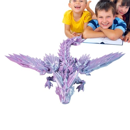 itrimaka 3D-gedruckte -Drachen,3D-Gedruckter Flexibler Kristalldrache,Artikulierender Drachen-Zappelspielzeug-Überraschung - Stressabbau im Jahr des Drachen für Kinder und Erwachsene, von itrimaka