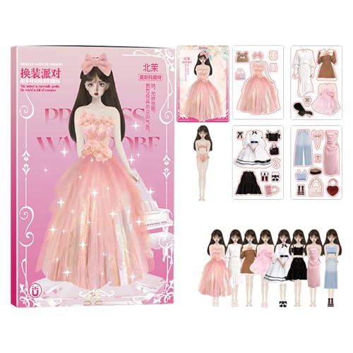 itrimaka Anziehpuppen-Spielset, Magnet-Outfit und Zubehörteile | Anziehpuppen-Spielset-Spielzeug - Smooth Dolls Spielset Tragbares Rollenspielspielzeug für Kinder im Alter von 3 bis 12 Jahren, und von itrimaka