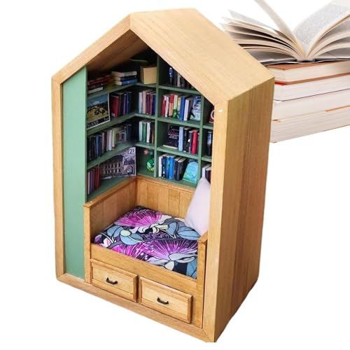 itrimaka Bücherregal zum Stressabbau, Stress-Bücherregal-Spielzeug - Innovatives Deko-Set für Bücher und Bücher zum Stressabbau - Miniatur-Bücherbox, Dekoration, Miniatur-Bücherregal mit 200 Büchern von itrimaka