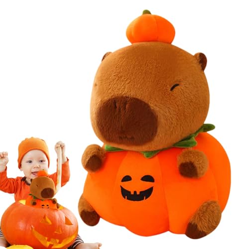 itrimaka Gefülltes Capybara,Gefülltes Capybara-Plüschtier | Halloween Capybara Plüsch Stofftier Puppe,Weiches und entzückendes Halloween-Plüschpuppenspielzeug, lustiges Stofftier für Nachttisch, Sofa, von itrimaka