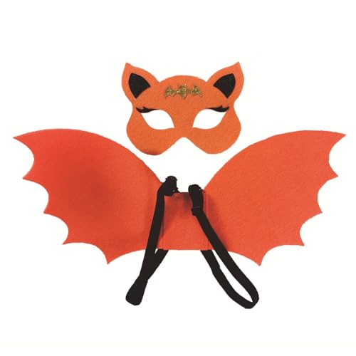 itrimaka Halloween Fledermausflügel, Fledermauskostüm für Mädchen - Dekorativer Fledermausflügel für Kinder mit Gesichtsbedeckung | Leichte Kinder-Fledermausflügel-Bekleidungszubehör für von itrimaka