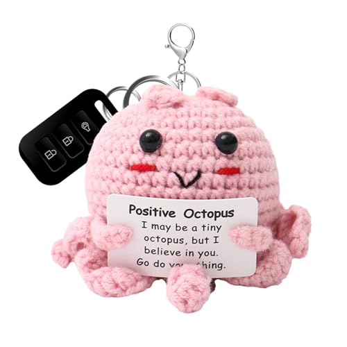 itrimaka Positiver Oktopus,Positiver geistiger Oktopus - Gestrickte Oktopus-Puppe mit Ermutigungskarte | Handgewebte Dekorationen, Sammelpuppen für Freunde, Schreibtischdekoration von itrimaka