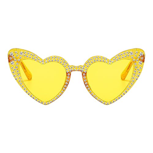 itrimaka Trendige Strass-Sonnenbrille, herzförmige Sonnenbrille - Strass Bling Augenschutz Sonnenbrille | Modische Cat-Eye-Vintage-Sonnenbrille für Jahrestag, Geburtstag, Valentinstag von itrimaka