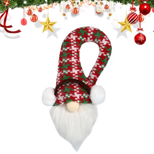 itrimaka Weihnachtse-Dekoration, Weihnachts-Türgriff-Ornament - Gesichtsloser Türknauf - Bunte Türgriffdekoration aus weichem Plüsch, hängender Weihnachtspuppenanhänger für den Innen- und von itrimaka