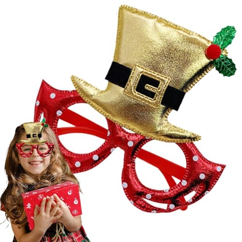 itrimaka Weihnachtsfeier Brille - Niedlicher Glitzer Kostüm Brillenrahmen - Hut Design Brillenrahmen Weihnachten Kostüm Zubehör für Urlaub von itrimaka