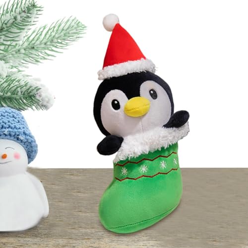 itrimaka Weihnachtsplüschtiere,Weihnachtsplüsch - Süße weihnachtliche Kuschelpuppe,Stilvolle weihnachtliche Plüschpuppe, Pinguin-Weihnachtsmann-Plüschpuppenspielzeug für Kinder von itrimaka