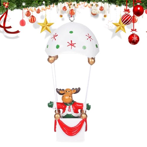 itrimaka Weihnachtsschmuck-Fallschirm,Weihnachts-Fallschirm-Flugspielzeug - Hübsche Anhänger-Fallschirm-Schneemann-Weihnachtsmann-Puppe,Weihnachten Fallschirm Dekoration Bäume Puppen Festival Indoor von itrimaka