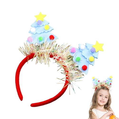 itrimaka Weihnachtsstirnbänder, Weihnachtsstirnbänder für Erwachsene - Pailletten-Weihnachtsbaum-Stirnband für Party | Kreatives Weihnachtsstirnband für Frauen, Erwachsene, Kinder von itrimaka