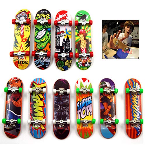 iwobi 10 Stück Fingerskateboard Set, Fingerboard Professionelles Finger Spielzeug Mini Skateboard Kinder Spielen Spielzeug Kindergeburtstag Geschenke für JKinder ab 5 Jahren von iwobi