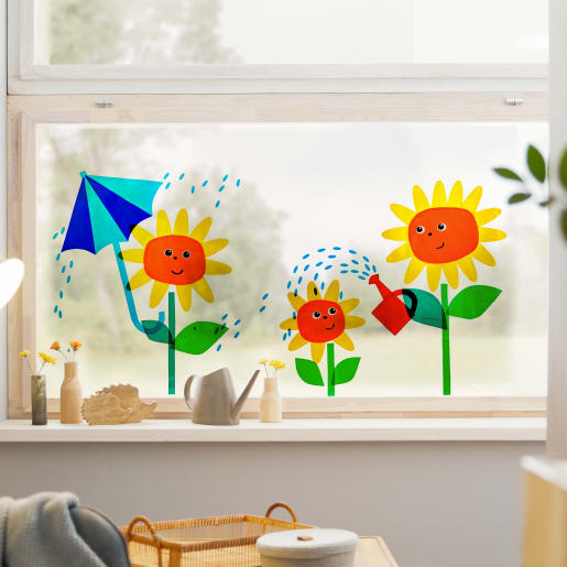 Sachenmacher Fensterbild Sonnenblumen, Fensterfolien-Bastelset von jako-o