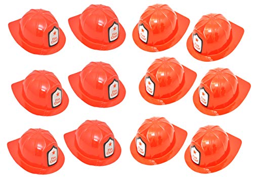 jameitop® 🚒 12 Stück Feuerwehrhelm Kinder/Jugendliche Karneval/Fasching Set von jameitop