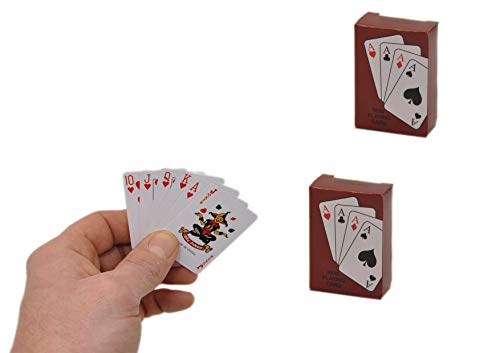 jameitop®♣♠♥♦ Mini Kartenspiel 2er Set kleine Spielkarten für Reise/Urlaub Karten Spiel winzig 54 x 36 mm von jameitop