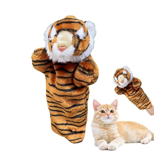 Tierhandpuppen, Interaktive Handpuppen Spielzeug Niedliches Ente/Tiger Plüschtiere Kuscheltiere Fingerpuppen Geburtstagsgeschenk Für Kinder Mädchen Jungens, 17x40cm von jamgeery